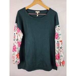 Matilda Jane Wonderment Flouncy and Fancy Women's Top Size Large Green Shirt